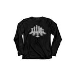 Satranç Zeka Strateji Oyunu Santranç Tahtası Uzun Kollu Tişört Baskılı Çocuk T-Shirt Siyah