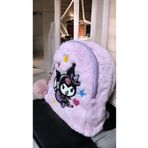 Satuna Kuromi Ponponlu Yumuşak Tüylü Mini Kız Çocuk Çantası Anaokul Çantası Kreş Çantası