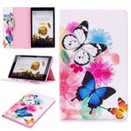SATURCASE Amazon Fire HD 10 (2017 ve 2015 Sürümü, 7. ve 5. Nesil) için Güzel Desenli PU Deri Kapaklı Cüzdan Standı Kart Yuvaları Koruyucu Kılıf Kapak (Desen-7)