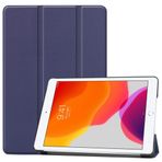 SATURCASE Apple iPad 10.2 (2019) için Kılıf, PU Deri Katlanır Katlanabilir Folyo Stand Otomatik Uyku/Uyanma Fonksiyonlu Koruyucu Tablet Kılıfı (Koyu Mavi)