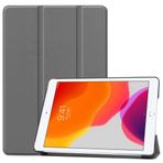 SATURCASE Apple iPad 10.2 (2019) için Otomatik Uyku/Uyanma Fonksiyonlu PU Deri Katlanır Katlanır Folyo Stand Koruyucu Tablet Kılıfı Kapak (Gri)
