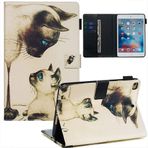 SATURCASE Apple iPad Mini 2 3 4 / Mini 5 (2019) (YPW-8) için Güzel Desenli PU Deri Kapaklı Mıknatıslı Cüzdan Standı Kart Yuvaları Otomatik Uyanma/Uyku Kılıfı