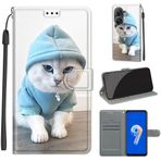 SATURCASE Asus Zenfone 9 için Kılıf, Asus Zenfone 9 (DY-13) için Güzel PU Deri Kapaklı Mıknatıslı Cüzdan Stant Kart Yuvaları El Kayışı Koruyucu Kılıf