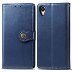 SATURCASE Asus Zenfone Live (L1) için Kılıf, Birinci Sınıf PU Deri Kapaklı Yuvarlak Mıknatıslı Cüzdan Standı Kart Yuvaları Asus Zenfone Live (L1) ZA550KL (Mavi) için El Kayışlı Koruyucu Kılıf