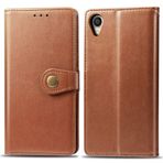 SATURCASE Asus Zenfone Live (L1) için Kılıf, Premium PU Deri Kapaklı Yuvarlak Mıknatıslı Cüzdan Standı Kart Yuvaları Asus Zenfone Live (L1) ZA550KL için El Kayışı ile Koruyucu Kılıf (Kahverengi)