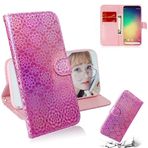 SATURCASE Google Pixel 4 için Kılıf, Google Pixel 4 için Benzersiz Renkli PU Deri Kapaklı Mıknatıs Cüzdan Stand Kart Yuvaları Koruyucu Kapak El Kayışı (Pembe)