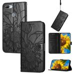SATURCASE Huawei Honor 9 Lite için Kılıf, Ayçiçeği Kabartma PU Deri Kapaklı Mıknatıs Cüzdan Standı Kart Yuvaları El Kayışı Koruyucu Kılıf Huawei Honor 9 Lite için (HE-Siyah)