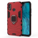 SATURCASE Huawei Honor 9X Lite için Kılıf, Halka Destek Çubuğu Hibrid 2'si 1 Arada [PC ve Silikon] Huawei Honor 9X Lite için Çift Katmanlı Darbeye Dayanıklı Koruyucu Kılıf (HZ-Kırmızı)