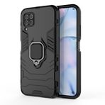 SATURCASE Huawei P40 Lite için Kılıf, Halka Destek Çubuğu Hibrid 2'si 1 Arada [PC ve Silikon] Huawei P40 Lite için Çift Katmanlı Tampon Darbeye Dayanıklı Koruyucu Kılıf (HZ-Siyah)