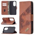 SATURCASE Huawei P50 için Kılıf, Timsah Desenli PU Deri Kapaklı Çift Mıknatıslı Cüzdan Standı Kart Yuvaları Huawei P50 için Koruyucu Kapak (Kahverengi)