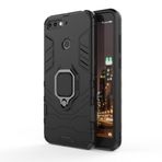 SATURCASE Huawei Y6 2018 / Honor 7A için Kılıf, Halka Destek Çubuğu Hibrid 2'si 1 Arada [PC ve Silikon] Huawei Y6 2018 / Honor 7A (HZ-Siyah) için Darbeye Dayanıklı Koruyucu Kılıf