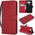 SATURCASE LG V40 ThinQ için Kılıf, Klasik PU Deri Kapaklı Mıknatıslı Cüzdan Standı Kart Yuvaları LG V40 ThinQ (XD-Kırmızı) için El Kayışlı Koruyucu Kılıf