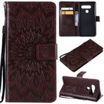 SATURCASE LG V40 ThinQ Kılıf, Güneş Çiçeği PU Deri, Manyetik Cüzdan [Kart Yuvaları] [El Kayışı] Destek Koruyucu Kılıf Kılıf LG V40 ThinQ için Kahverengi)