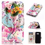SATURCASE Samsung Galaxy A3 (2017) için Kılıf, Kısma Kabartma Güzel Desenli PU Deri Kapaklı Mıknatıs Cüzdan Standı Kart Yuvaları Samsung Galaxy A3 (2017) SM-A320F için Koruyucu Kapak (Tasarım-1)