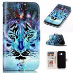 SATURCASE Samsung Galaxy A3 (2017) için Kılıf, Kısma Kabartma Güzel Desenli PU Deri Kapaklı Mıknatıslı Cüzdan Standı Kart Yuvaları Samsung Galaxy A3 (2017) SM-A320F (Tasarım-10) için Koruyucu Kılıf