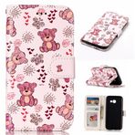 SATURCASE Samsung Galaxy A3 (2017) için Kılıf, Kısma Kabartma Güzel Desenli PU Deri Kapaklı Mıknatıslı Cüzdan Standı Kart Yuvaları Samsung Galaxy A3 (2017) SM-A320F (Tasarım-2) için Koruyucu Kılıf