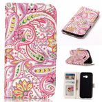 SATURCASE Samsung Galaxy A3 (2017) için Kılıf, Kısma Kabartma Güzel Desenli PU Deri Kapaklı Mıknatıslı Cüzdan Standı Kart Yuvaları Samsung Galaxy A3 (2017) SM-A320F (Tasarım-3) için Koruyucu Kılıf