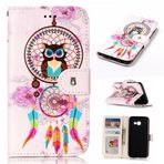 SATURCASE Samsung Galaxy A3 (2017) için Kılıf, Kısma Kabartma Güzel Desenli PU Deri Kapaklı Mıknatıslı Cüzdan Standı Kart Yuvaları Samsung Galaxy A3 (2017) SM-A320F (Tasarım-4) için Koruyucu Kılıf
