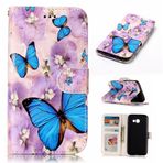 SATURCASE Samsung Galaxy A3 (2017) için Kılıf, Kısma Kabartma Güzel Desenli PU Deri Kapaklı Mıknatıslı Cüzdan Standı Kart Yuvaları Samsung Galaxy A3 (2017) SM-A320F (Tasarım-6) için Koruyucu Kılıf