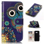 SATURCASE Samsung Galaxy A3 (2017) için Kılıf, Kısma Kabartma Güzel Desenli PU Deri Kapaklı Mıknatıslı Cüzdan Standı Kart Yuvaları Samsung Galaxy A3 (2017) SM-A320F (Tasarım-7) için Koruyucu Kılıf