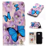 SATURCASE Samsung Galaxy A5 (2017) için Kılıf, Kısma Kabartma Güzel Desenli PU Deri Kapaklı Mıknatıslı Cüzdan Standı Kart Yuvaları Samsung Galaxy A5 (2017) SM-A520F (Tasarım-6) için Koruyucu Kılıf
