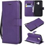 SATURCASE Samsung Galaxy J2 Pro (2018) için Kılıf, Klasik PU Deri Kapaklı Mıknatıslı Cüzdan Stant Kart Yuvaları Koruyucu Kılıf El Kayışı Samsung Galaxy J2 Pro (2018) (XD-Mor) için