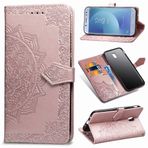 SATURCASE Samsung Galaxy J5 (2017) kılıfı, Mandala PU deri kılıf, deri kılıf, mıknatıslı kilit, cüzdan, dik durma fonksiyonu, koruyucu kılıf, cep telefonu kılıfı, Samsung Galaxy J5 (2017) için (pembe