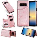 SATURCASE Samsung Galaxy Note 8 için Kılıf, Kedi Arısı Kabartma PU Deri Kapaklı TPU Manyetik Tokalı Cüzdan Stant Kart Yuvaları Samsung Galaxy Note 8 için Koruyucu Kılıf (Gül Altın)