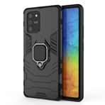 SATURCASE Samsung Galaxy S10 Lite için Kılıf, Halka Destek Çubuğu Hibrid 2'si 1 Arada [PC ve Silikon] Çift Katmanlı Tampon Darbeye Dayanıklı Koruyucu Kılıf Samsung Galaxy S10 Lite / A91 (HZ-Siyah)
