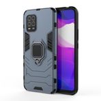 SATURCASE Xiaomi Mi 10 Lite 5G için Kılıf, Halka Destek Çubuğu Hibrid 2'si 1 Arada [PC ve Silikon] Xiaomi Mi 10 Lite 5G için Çift Katmanlı Tampon Darbeye Dayanıklı Koruyucu Kılıf (HZ-Lacivert)