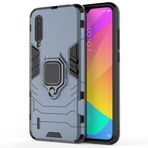 SATURCASE Xiaomi Mi 9 Lite için Kılıf, Halka Destek Çubuğu Hibrid 2'si 1 Arada [PC ve Silikon] Xiaomi Mi 9 Lite için Çift Katmanlı Tampon Darbeye Dayanıklı Koruyucu Kılıf (HZ-Lacivert)