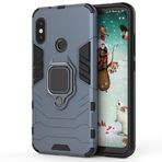 SATURCASE Xiaomi Mi A2 Lite için Kılıf, Halka Destek Çubuğu Hibrid 2'si 1 Arada [PC ve Silikon] Xiaomi Mi A2 Lite için Çift Katmanlı Tampon Darbeye Dayanıklı Koruyucu Kılıf (HZ-Lacivert)