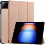 SATURCASE Xiaomi Pad 6S Pro 12.4 inç için kılıf, PU Deri Katlanır Katlanabilir Folyo Stand, İnce Işık, Otomatik Uyandırma/Uyku Koruyucu Tablet Kılıfı (Gül Altın)