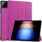 SATURCASE Xiaomi Pad 6S Pro 12,4 inç için kılıf, PU Deri Açılır Katlanabilir Folyo Stand İnce Hafif Otomatik Uyanma/Uyku Koruyucu Tablet Kılıfı (Mor)