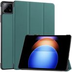 SATURCASE Xiaomi Pad 6S Pro 12,5 inç (31,5 cm) için koruyucu kılıf, poliüretan deri, katlanır kılıf, dik durma fonksiyonu, dar, hafif, otomatik uyanma/uyku modu, yeşil