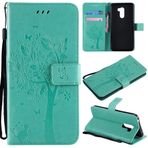 SATURCASE Xiaomi Pocophone F1 Kılıf, Kedi Ağacı, PU Deri, Manyetik Cüzdan [Kart Yuvaları] [El Kayışı] Destek Koruyucu Kılıf Kılıf Kılıf Xiaomi Pocophone F1 için (Yeşil)