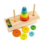 Saturday (10 Katlar L) Hanoi Kule Çocuklar Eğitici Oyuncaklar Ahşap Bulmaca Istifleme Kule Erken Öğrenme Klasik Matematik Yapboz Çocuk Bebek Oyuncakları (Yurt Dışından) - Renkli