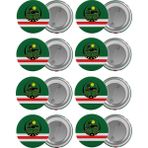 Satürn Çeçenistan Içkerya Bayrağı Çanta Rozeti Seti 8 Adet En Büyük Boy 5.8cm Iğneli Broş - Renkli