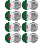 Satürn Cezayir Bayrağı Çanta Rozeti Seti 8 Adet En Büyük Boy 5.8cm Iğneli Broş - Renkli