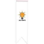 Satürn Design Masa Üstü Kırlangıç Ak Parti Bayrağı - 8X30CM Çift Taraflı Saten Kumaş