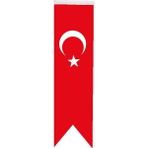 Satürn Design Masaüstü Kırlangıç Çift Taraflı Saten Kumaş Türk Bayrağı 8 x 30 cm