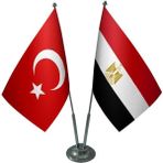 Satürn Design Masaüstü Mısır Bayrağı Türk Bayrağı İkili Krom Direk Masa Bayrak Seti