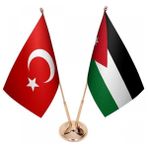 Satürn Design Masaüstü Ürdün Bayrağı Türk Bayrağı İkili Pirinç Direk Masa Bayrak Seti