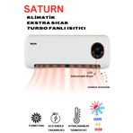 SATURN DUVAR TİPİ FANLI ISITICI ELEKTRİKLİ SOBA VE VANTİLATÖR DİJİTAL EKRANLI TERMOSTATLI