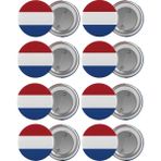 Satürn Hollanda Bayrağı Çanta Rozeti Seti 8 Adet En Büyük Boy 5.8cm Iğneli Broş - Renkli