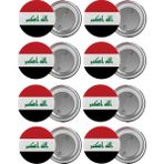 Satürn Irak Bayrağı Çanta Rozeti Seti 8 Adet En Büyük Boy 5.8cm Iğneli Broş - Renkli
