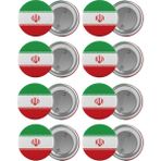 Satürn Iran Bayrağı Çanta Rozeti Seti 8 Adet En Büyük Boy 5.8cm Iğneli Broş - Renkli