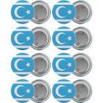 Satürn Kerkük Türkmeneli Bayrağı Çanta Rozeti Seti 8 Adet En Büyük Boy 5.8cm Iğneli Broş - Renkli