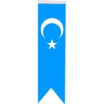 Satürn Masa Üstü Kırlangıç Doğu Türkistan Bayrağı - 8 x 30 cm Çift Taraflı Saten Kumaş