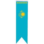 Satürn Masa Üstü Kırlangıç Kazakistan Bayrağı - 8 x 30 cm Çift Taraflı Saten Kumaş
